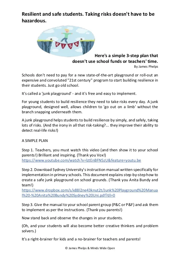 Resilient and Safe Students - Junk Playground