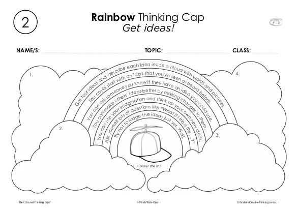 Thinking Caps K-2 Worksheet 2 "Rainbow"