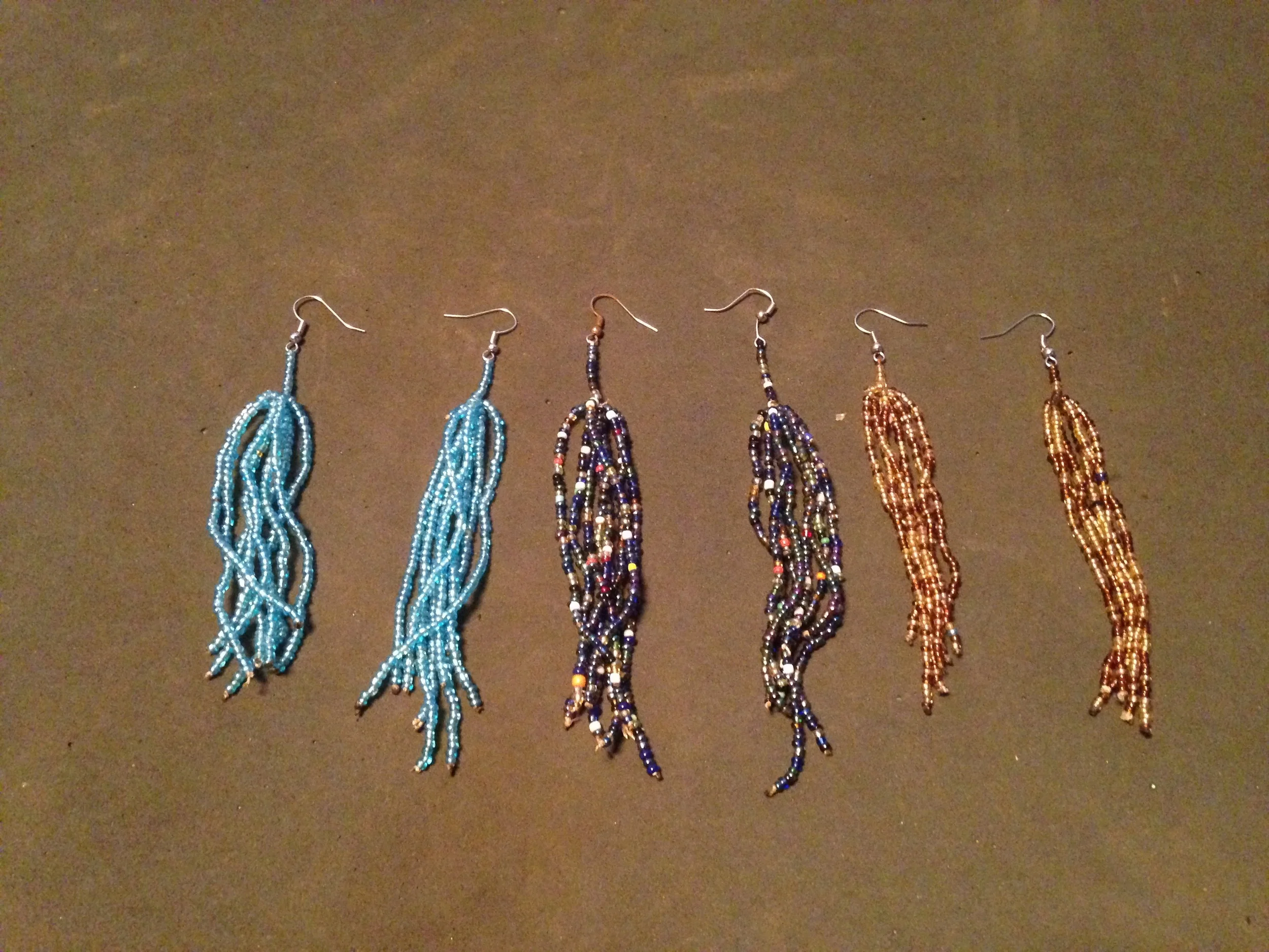 Dangling beaded earrings