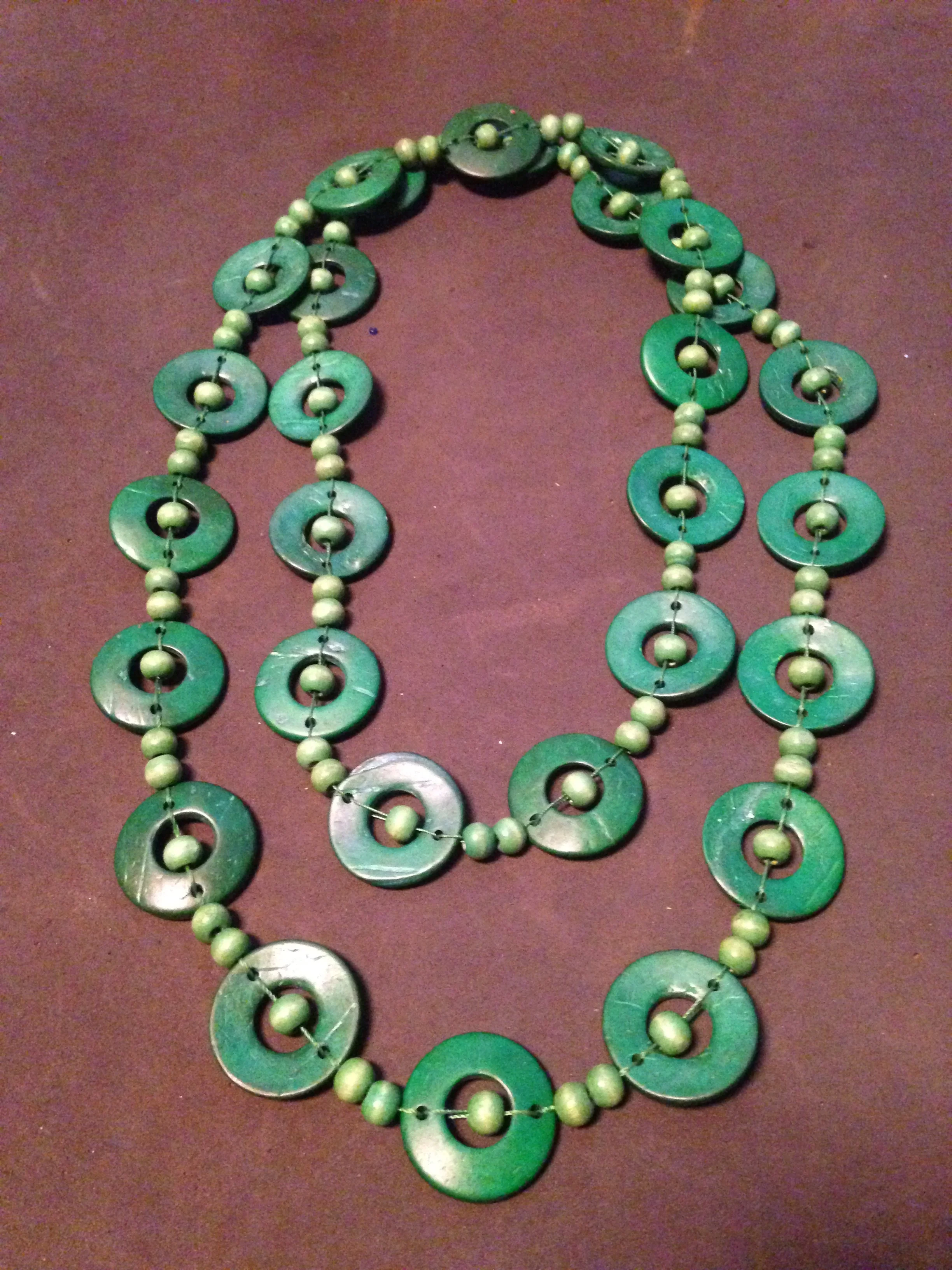 Wooden beaded necklace