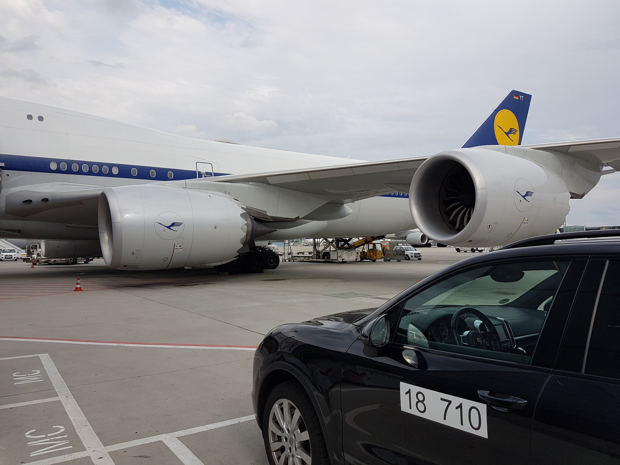 The car is parked just beside the aircraft so you really feel like a superstar boarding!