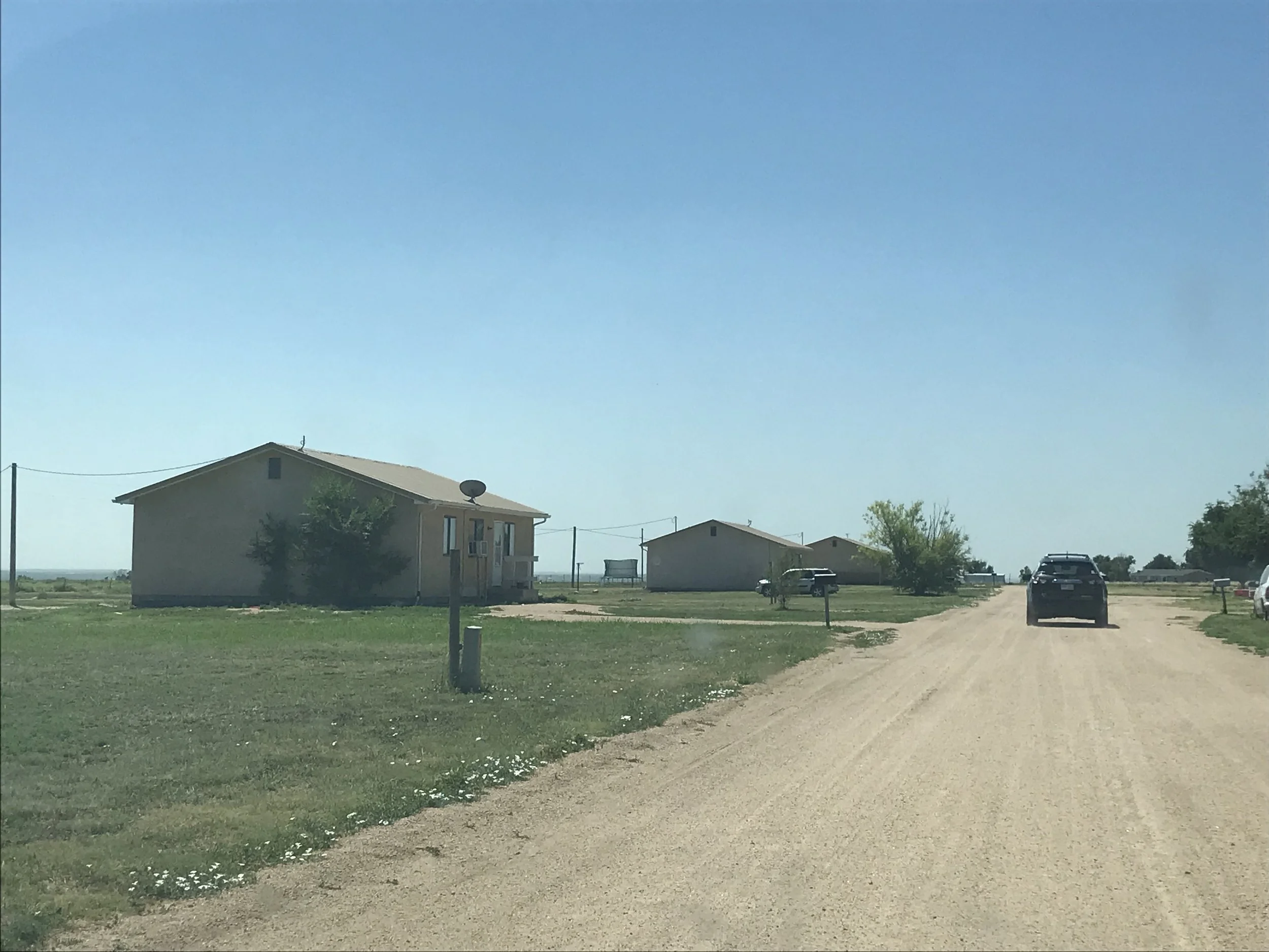 Farmworker housing, run by a housing authority in McClave, in rough shape.