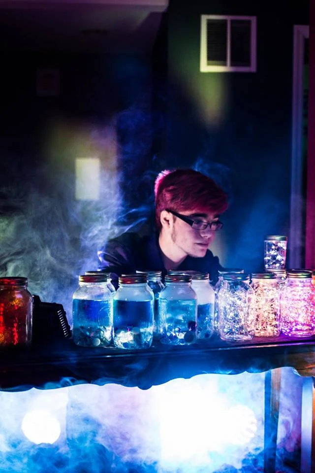 The jars in the video were various bubbly concoctions of color and light and are meant to represent my own vulnerability.