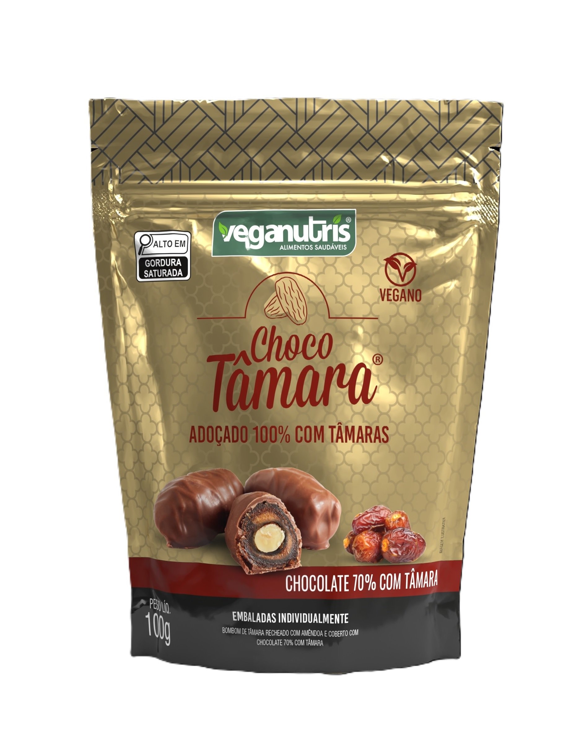 Chocotâmara 100% adoçada com tâmara