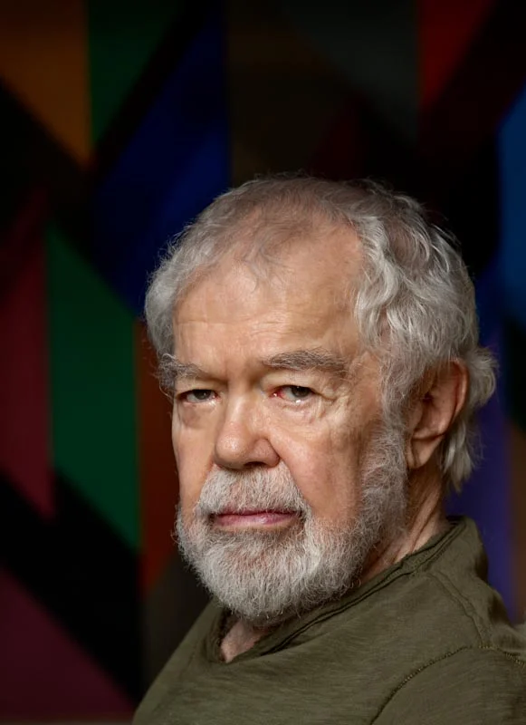 Karl Benjamin in his studio, July 14 2011, photo by Jim McHugh.