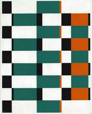 Bars (grn/tan/blk/org) , 1960 oil on canvas 20 x 16 inches; 50.8 x 40.6 centimeters
