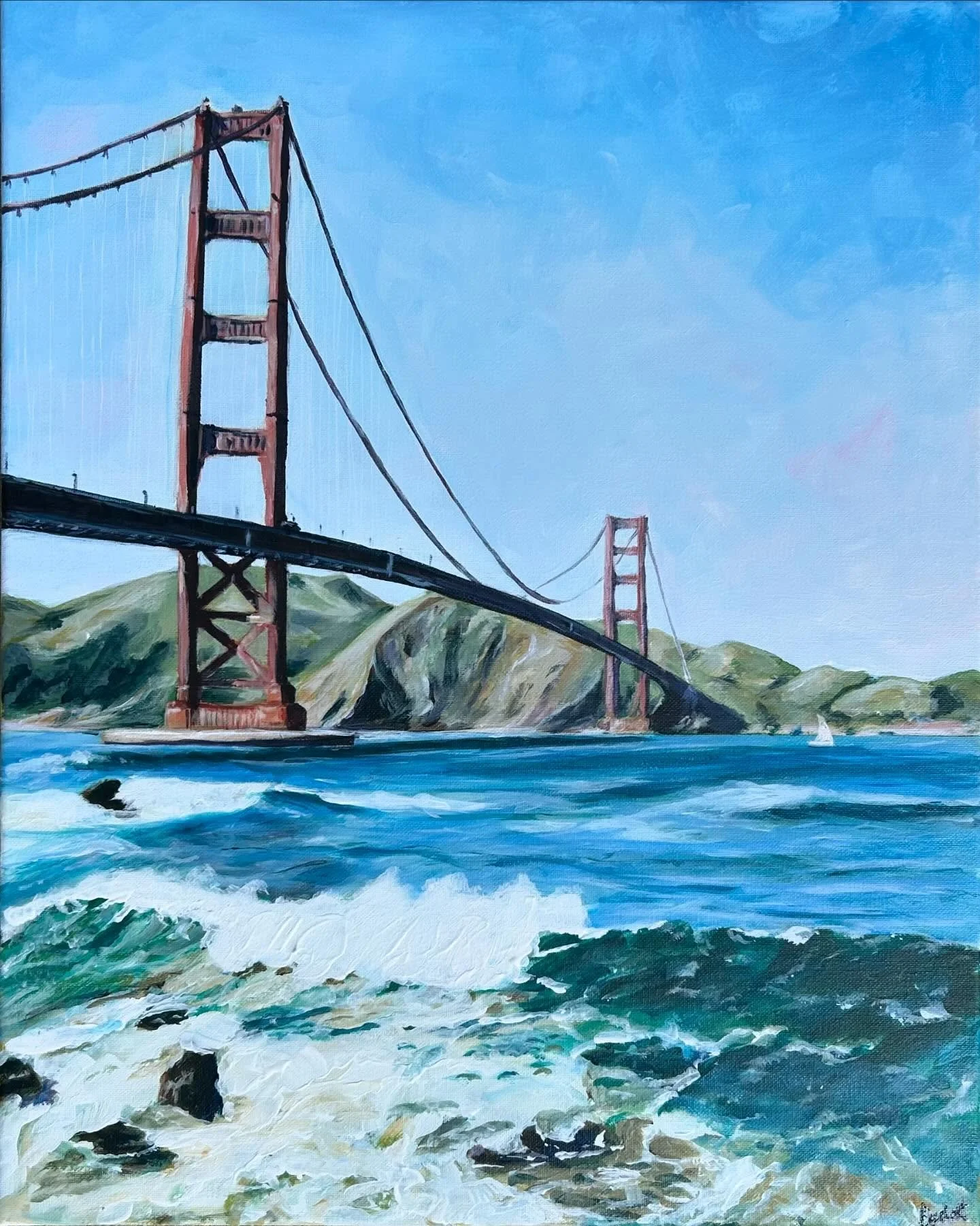 golden gate in acrylics for my parents 

#sanfrancisco #acrylicpainting #insstaart #painting #goldengatebridge #homedecor