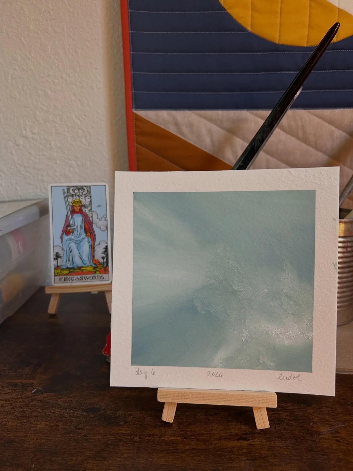 day 6 of #the100dayproject 

Tarot card pulled: King of Swords 

So interesting to get this right after the Queen of Swords. To be honest, I&rsquo;m struggling with what this one could mean. I tend to be a logical and rational person, and struggle wi