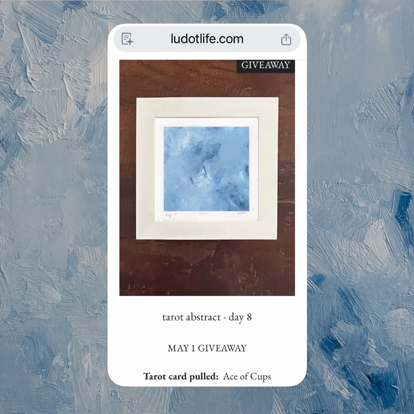 she&rsquo;s free!!! i&rsquo;m giving away my favorite from the first 10 studies completed for #the100dayproject. 

i hope this &ldquo;ace of cups&rdquo; goes to a good home; to provide someone a daily reminder to nurture yourself, and fill your own o