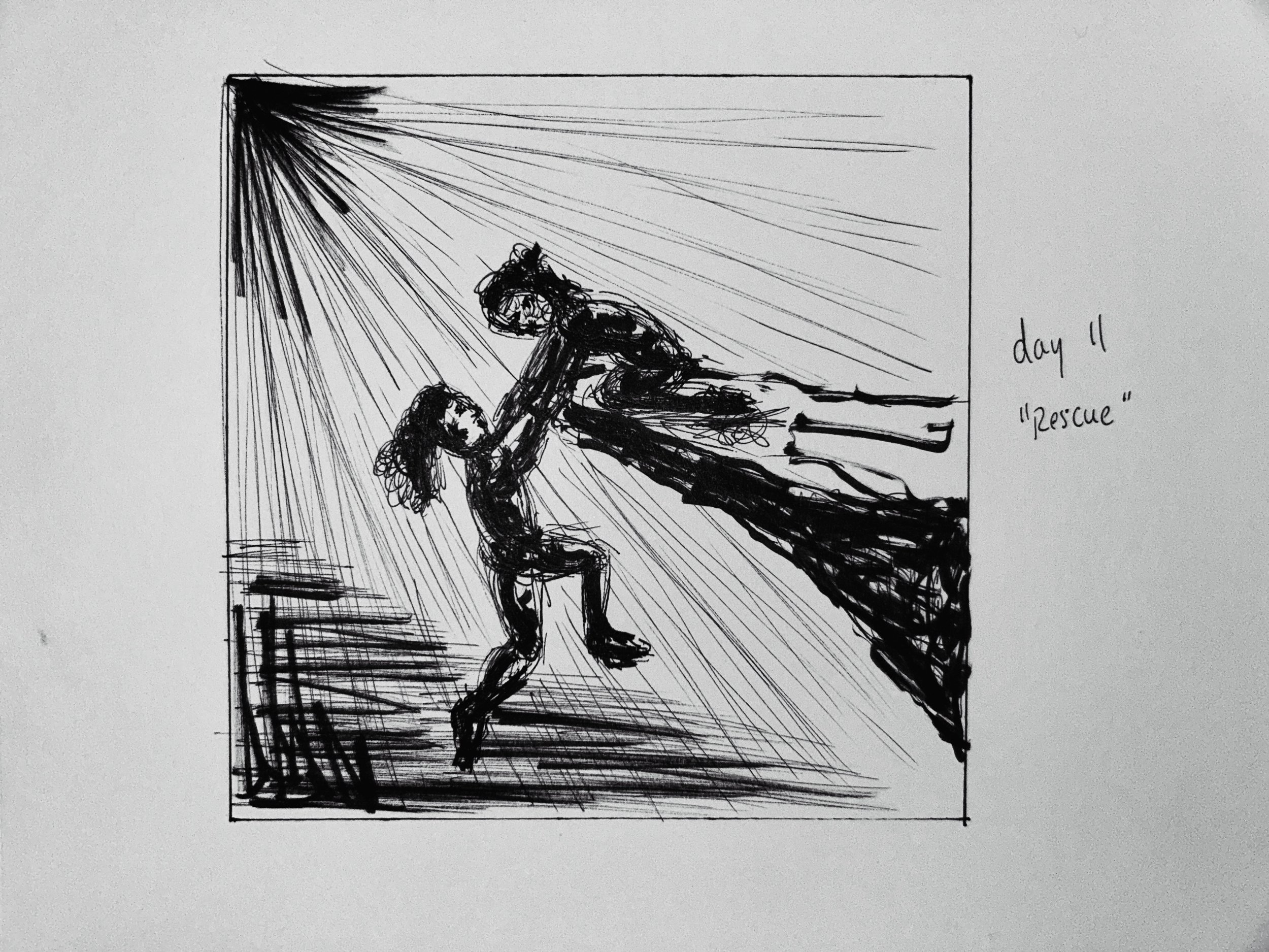 day 11 of #inktober - &ldquo;rescue&rdquo;