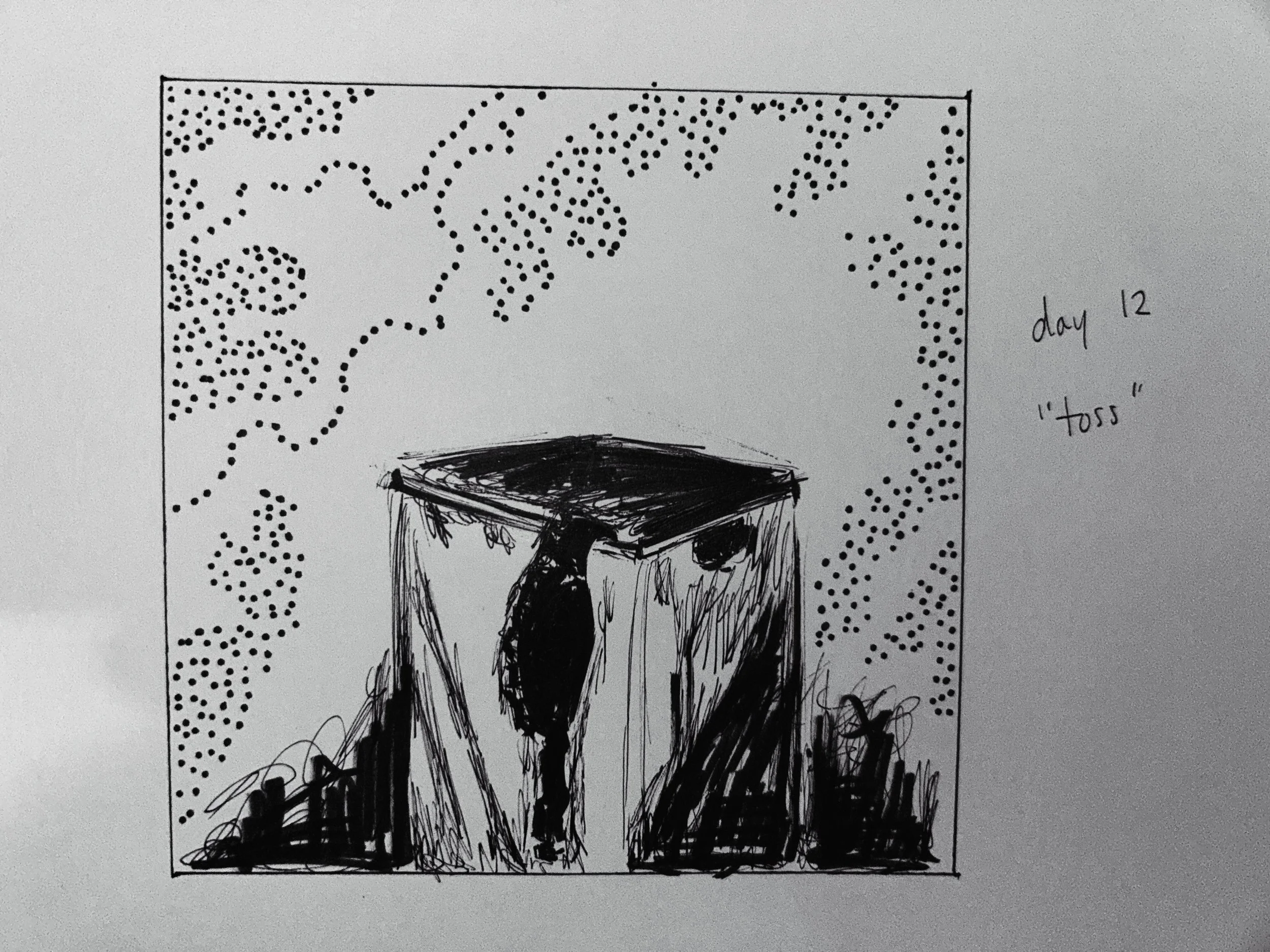 day 12 of #inktober - &ldquo;toss&rdquo;

no better feeling than tossing the bra into the hamper at the end of the day, am i right? ✨