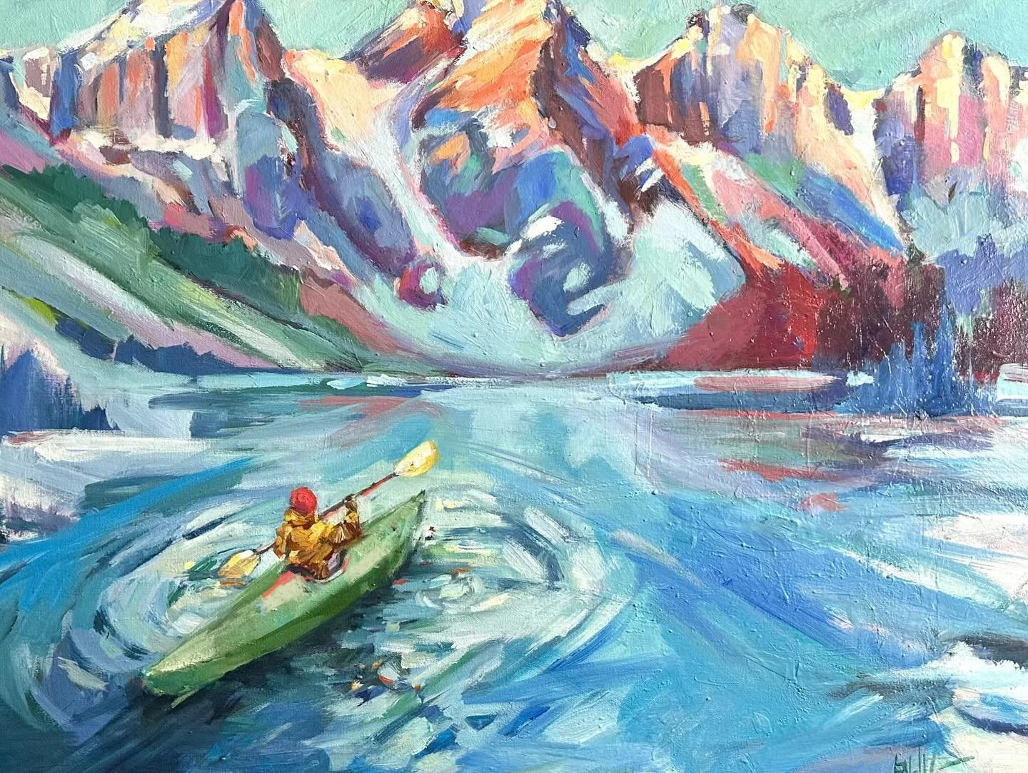 Plans on ice ❄️

I love this time of year when there&rsquo;s snow in the mountains and fall leaves still floating around, just before things go deep freeze on us&hellip;
Added a paddler to this lake and it I like it about 100x more now 🚣🏽&zwj;♀️

3