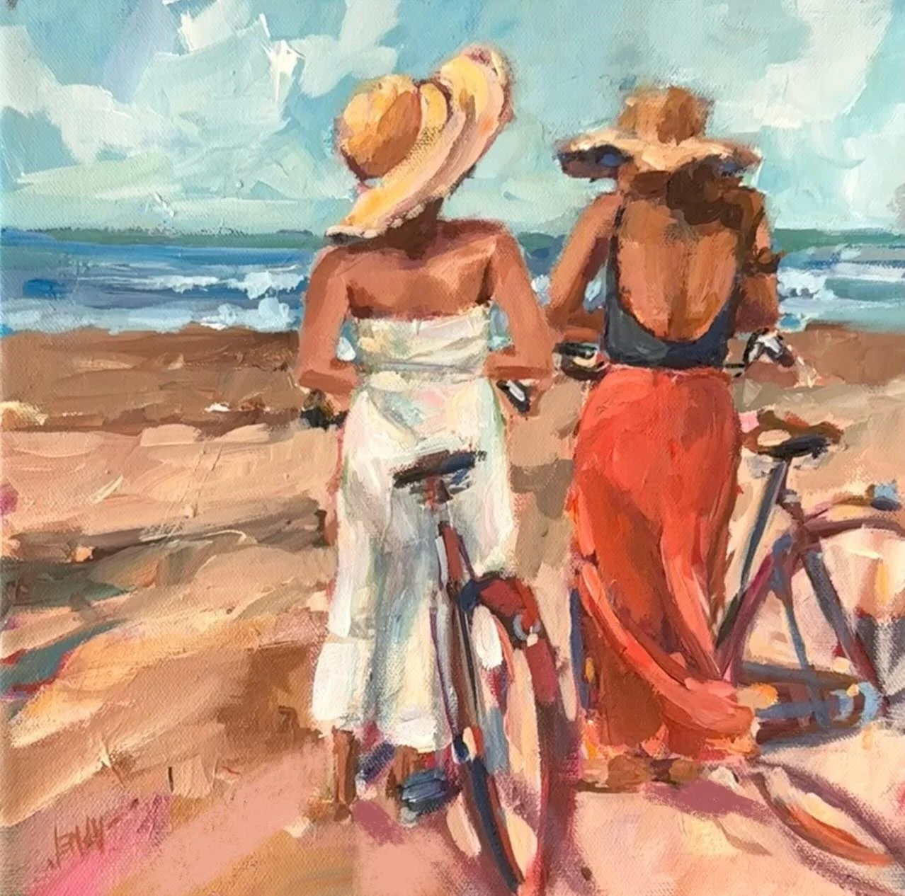 It&rsquo;s clear now ☀️

In honor of the life-giving friendship amongst women- soft and safe yet steely strong 💕

For &lsquo;HER&rsquo; @squarefootshow in just 2 days!!
Follow the show and subscribe to win this glorious painting by @ri.inc 
MARCH 12