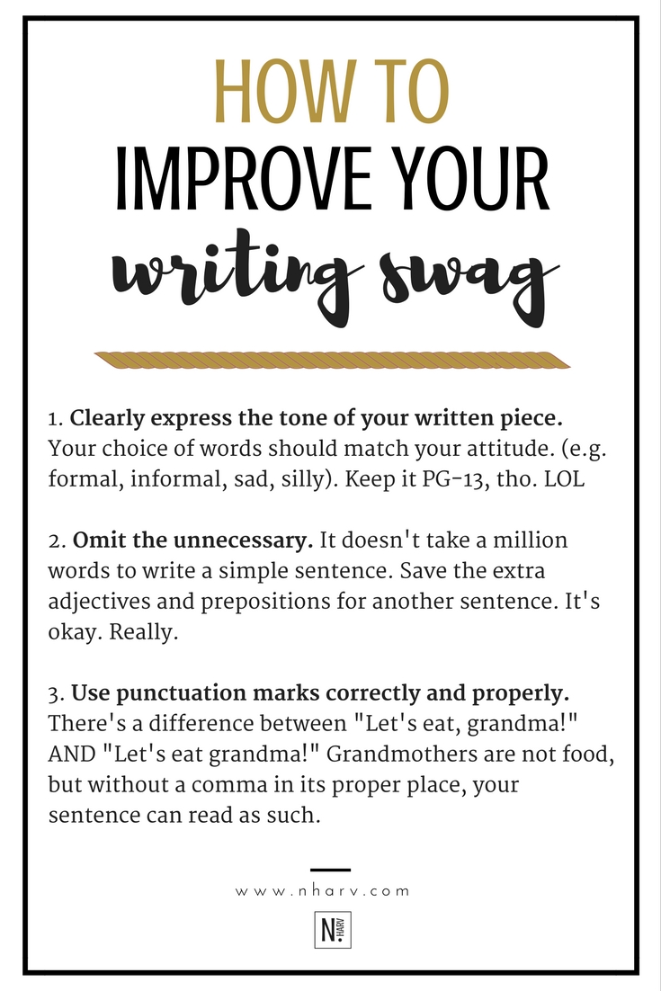 How To Improve Your Writing Swag — N.HARV