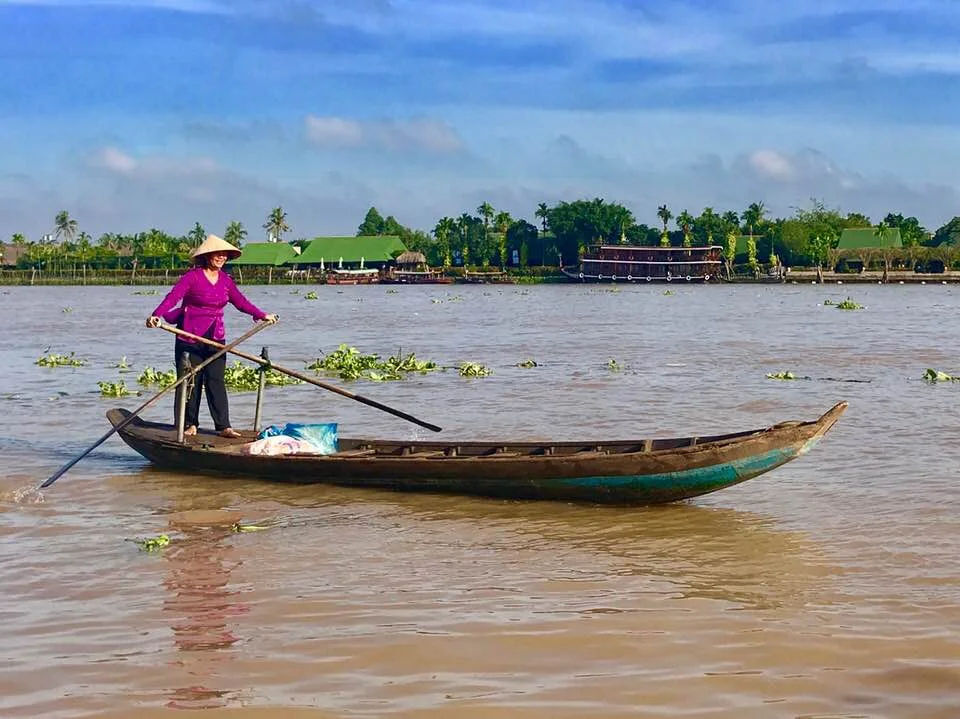 Sampan on the Mekong Delta