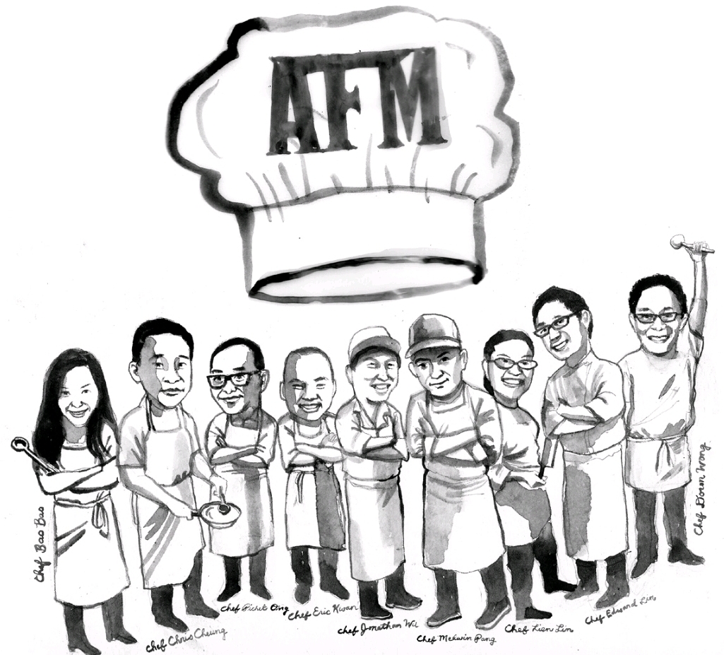Asian Food Mafia cartoon sketch