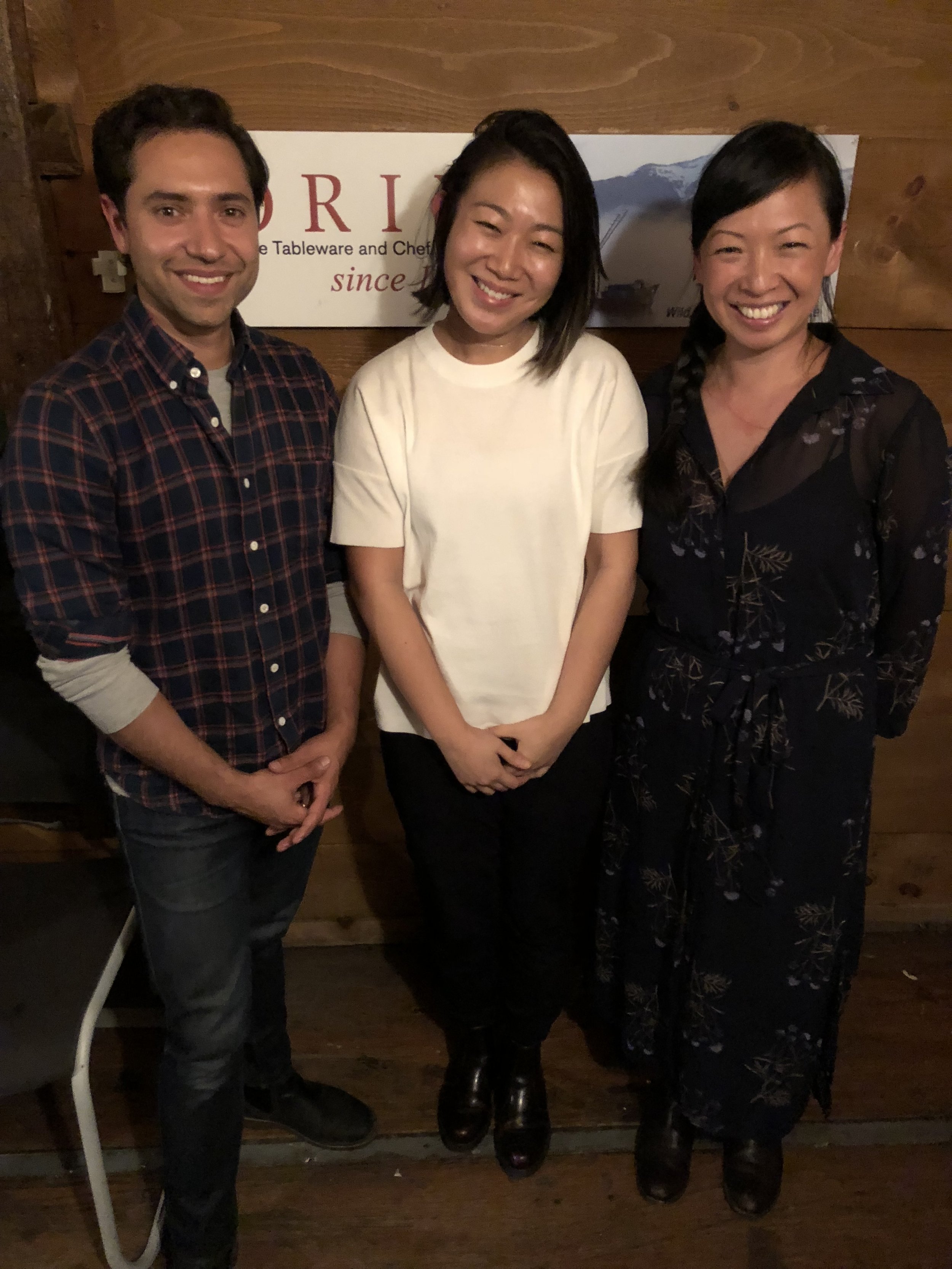 In the studio: Leif Huckman, Lynda Liu, Karen Lin