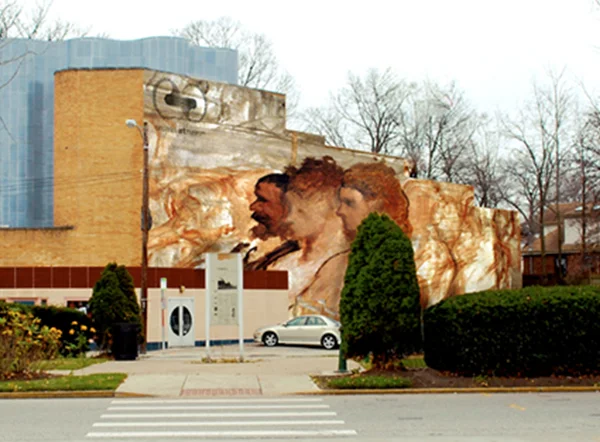 Oakley community selected image applied to theatre wall.