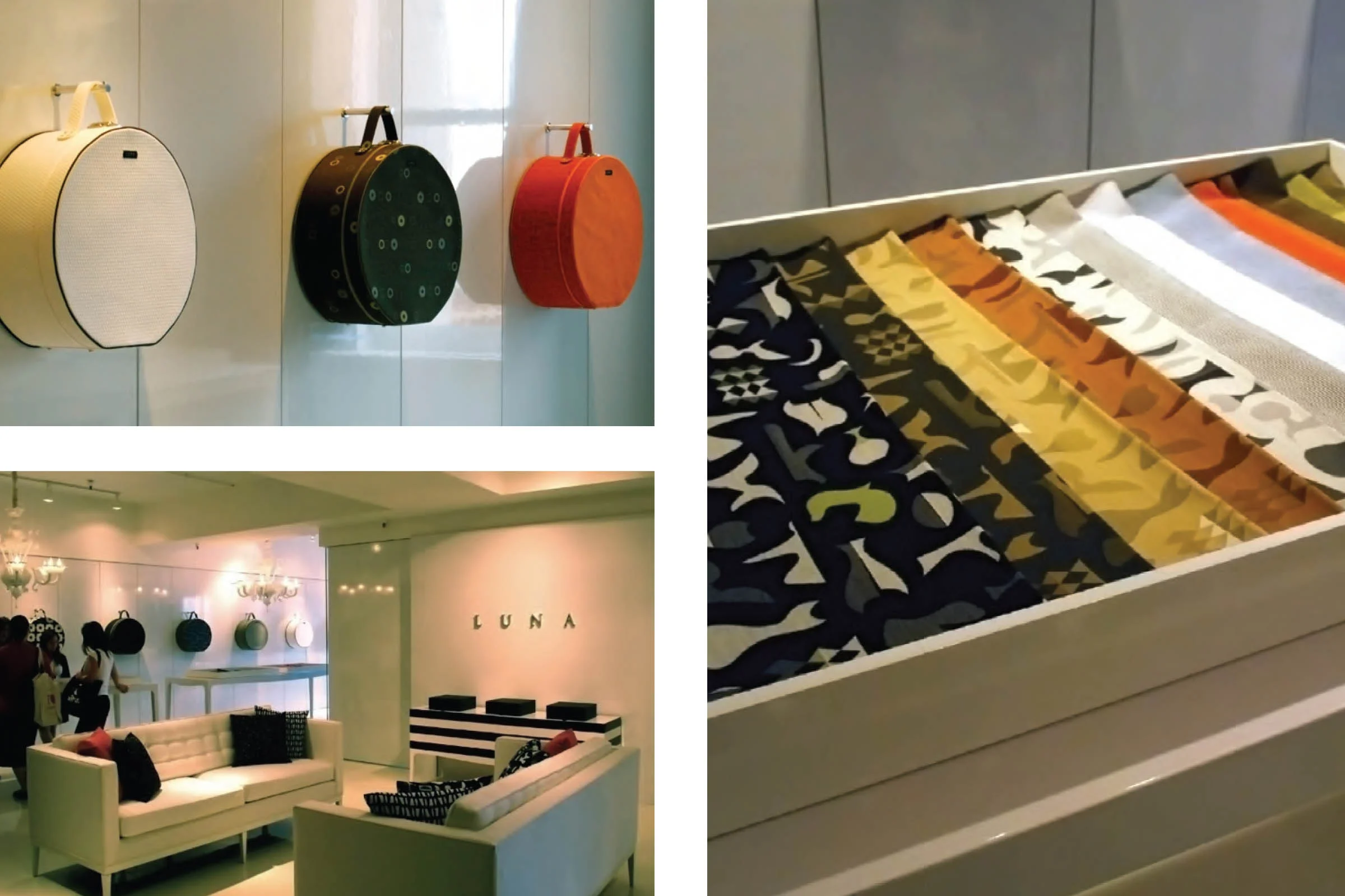 Designed and coordinated production of hat boxes for Luna Showroom at NEOCON 2009