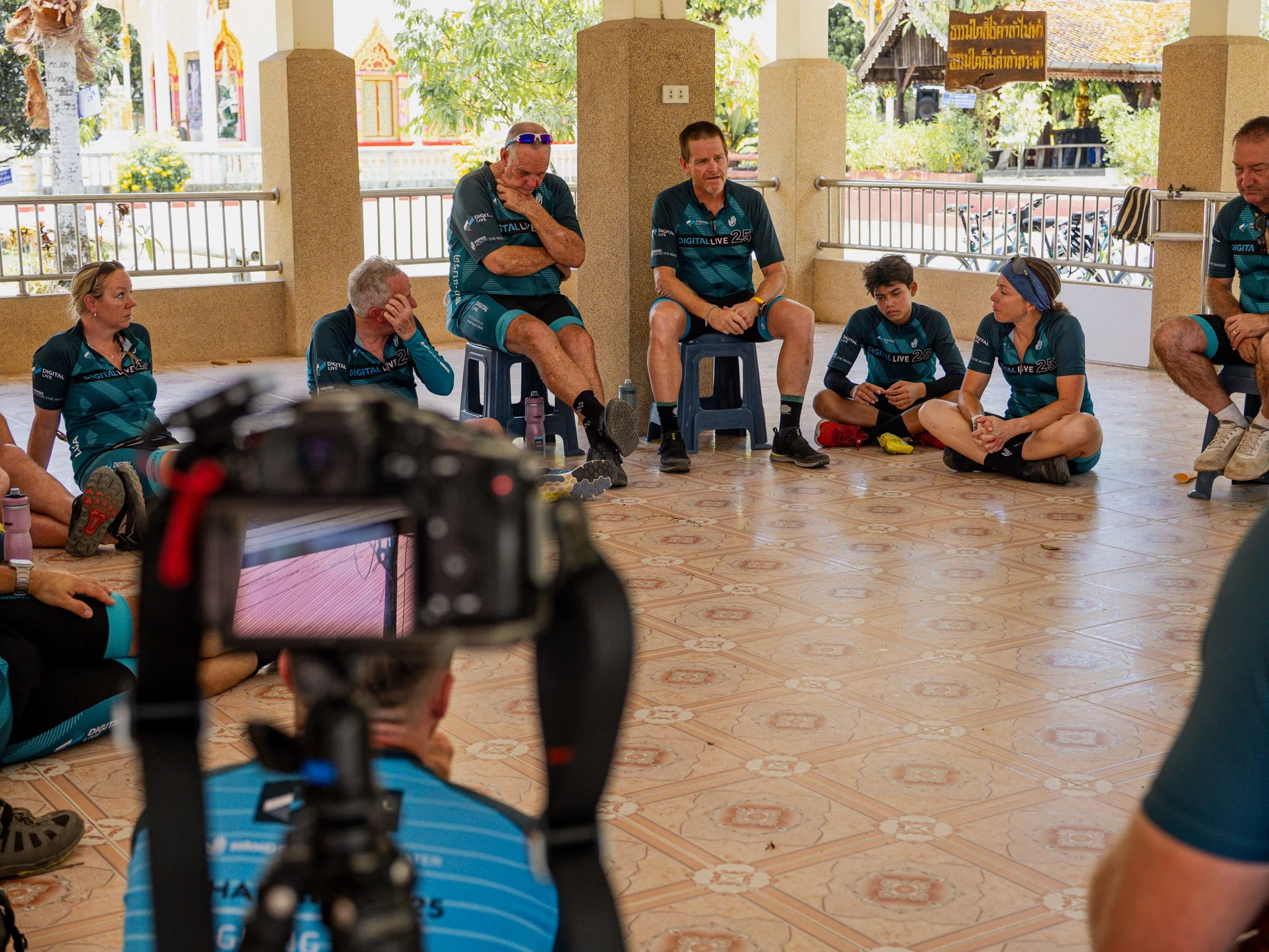 Peter Baines leading a corporate bike ride in Thailand