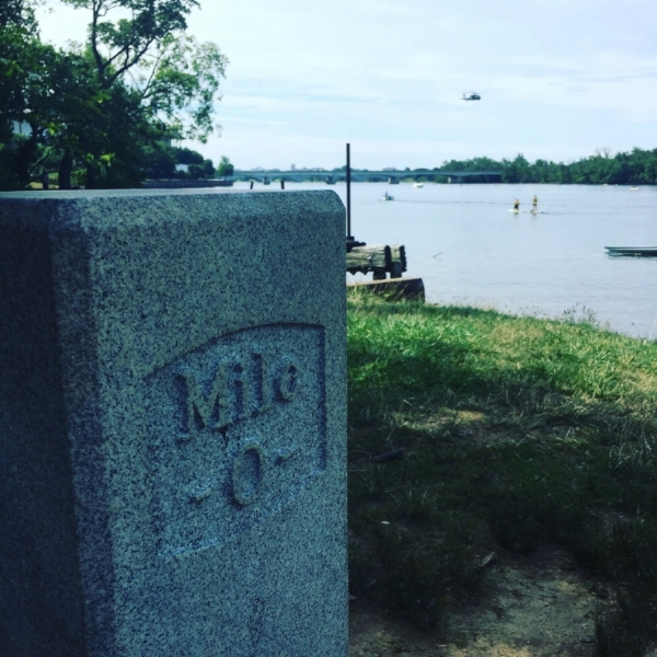Mile marker zero on the C&O Canal, Georgetown, Washington DC