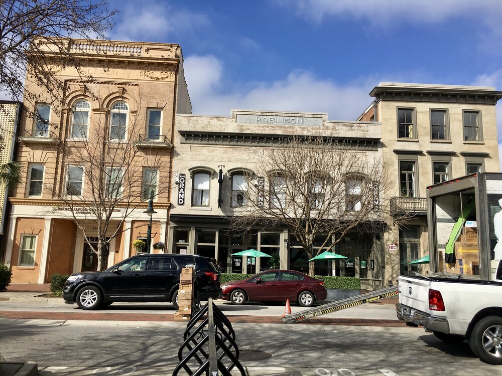  Varying facades, all brick structures. 