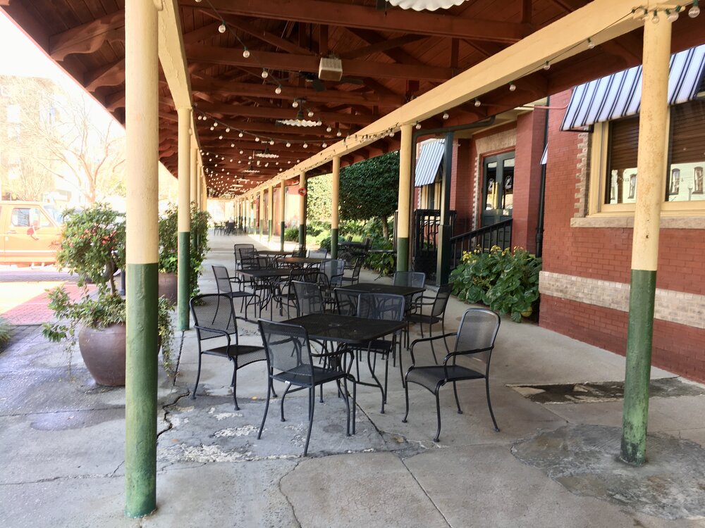  Rail platform is now a lovely seating area. 