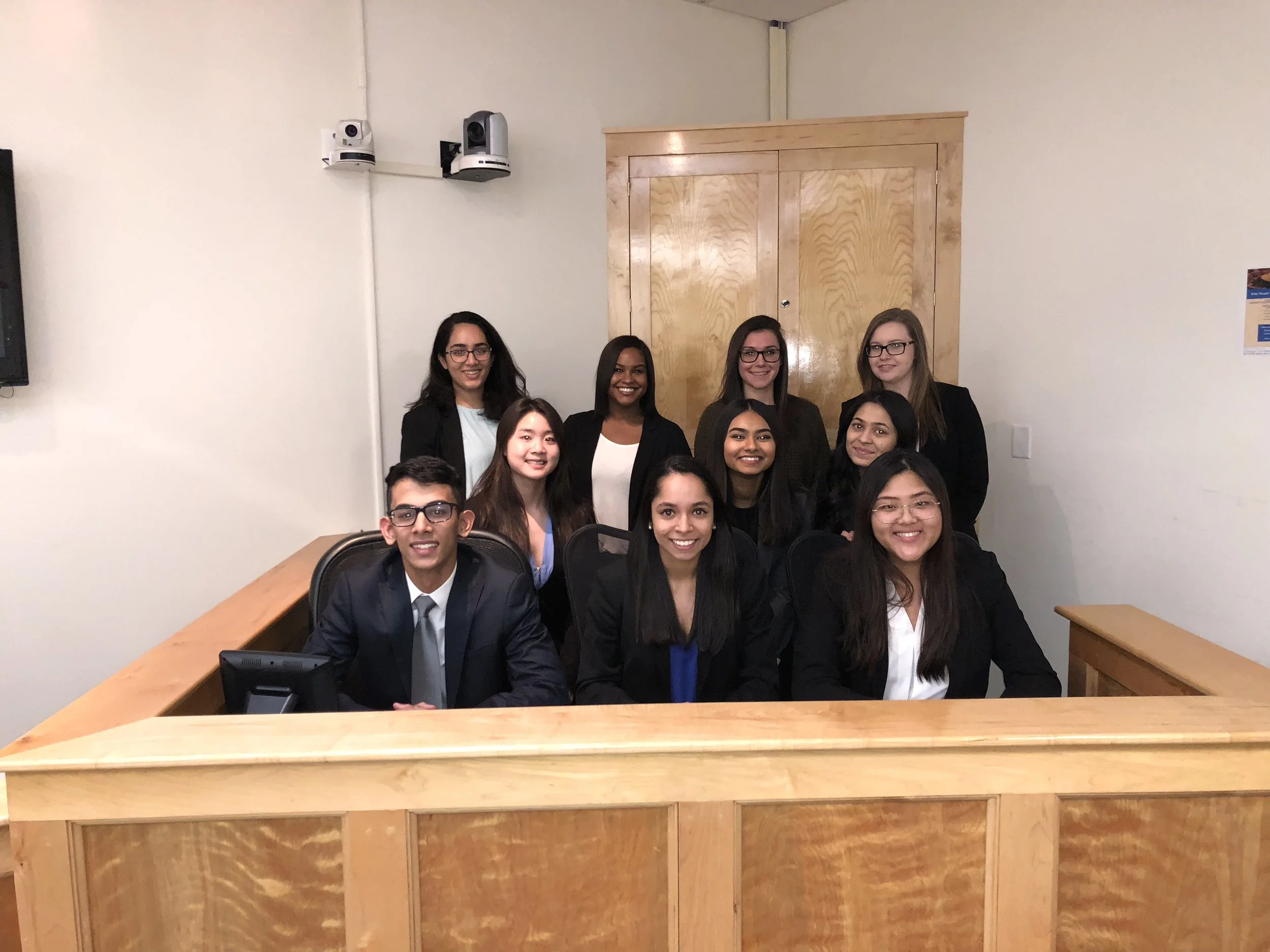 Top, left to right: Aabha Joshi, Coach Zaniah Maynor, Coach Rachel Holt, Michelle Fishman Middle: Zoe Chang, Hasin Tasneem, Shivangi Patel Bottom: Karan Malhotra, B-Team Captain Anu Chugh, Lucy Huang
