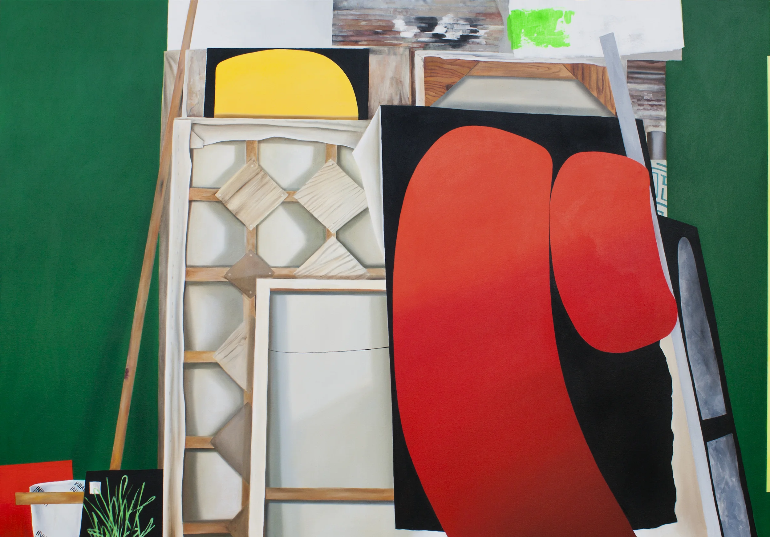 Flag (from Lawrence Paul Yuxweluptun studio visit). 2013, oil and acrylic on canvas, 55.1" x 78.7"