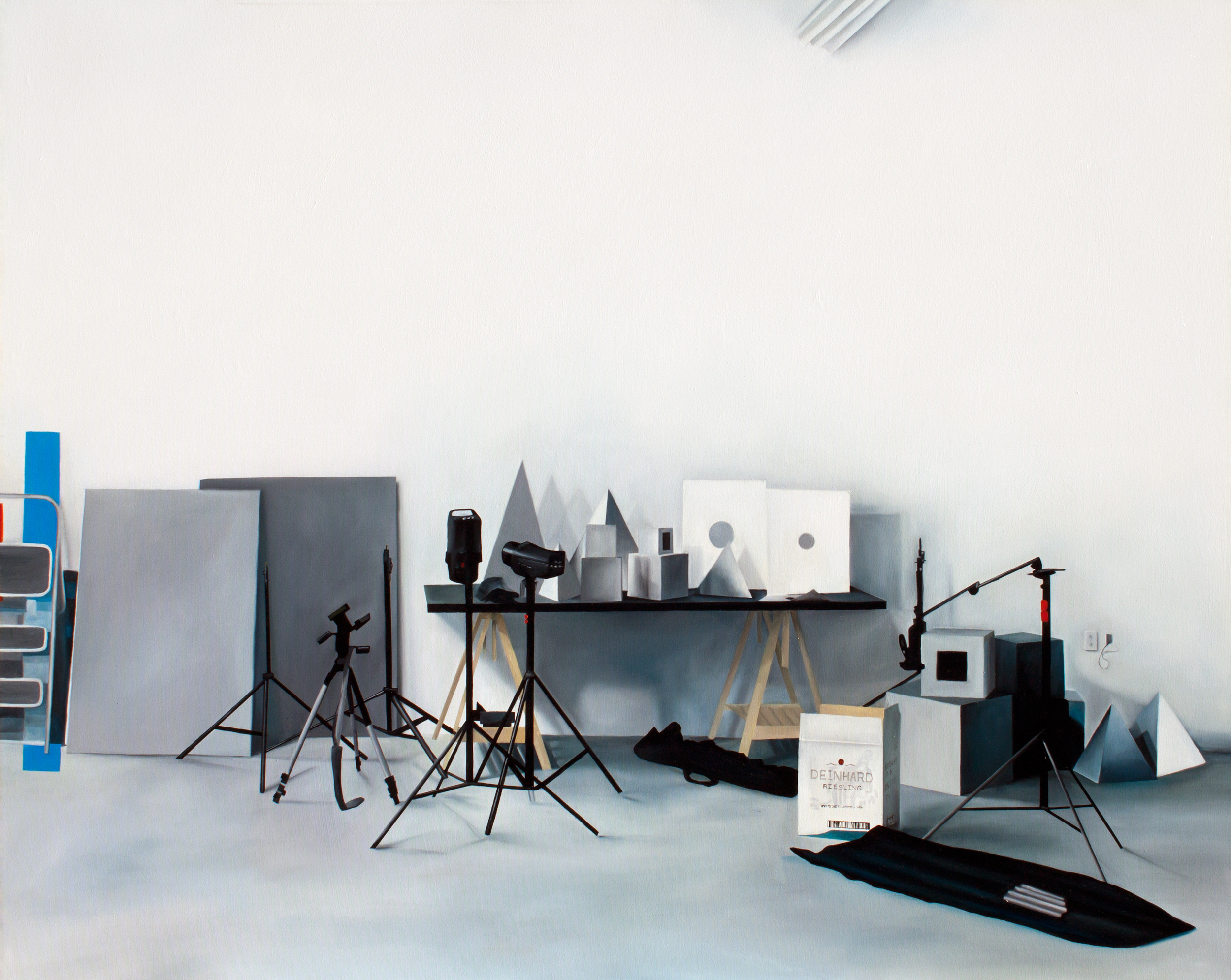 Black, White and Red Wine (from Jessica Eaton studio visit) 2013, Oil on canvas 48" x 60"