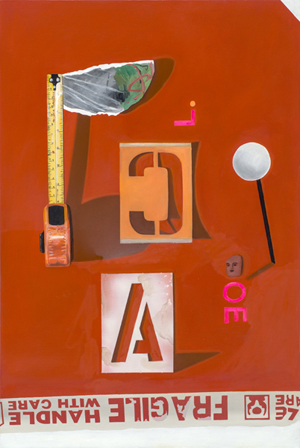 Look Out for Jon Doe, 2012. Oil and spray paint on canvas, 90 x 60cm / 35 x 23.5"