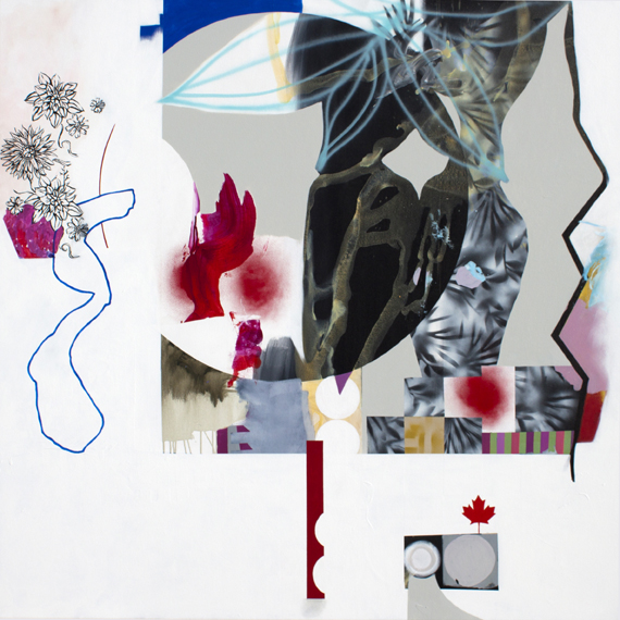 Le Mal du Pays 2015 66” x 66” / 167.6cm x 167.6cm Acrylic and spray paint on canvas
