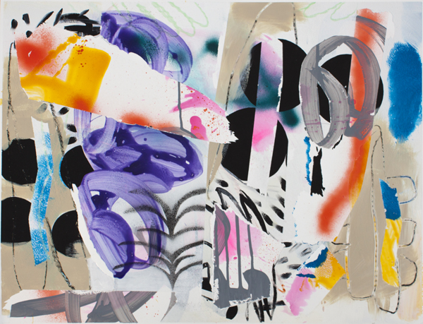 Paperwork #25, 2015, Mixed media on Yupo, 20" x 26"