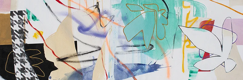 #35 Mixed media on canvas. 20" x 60", 2017