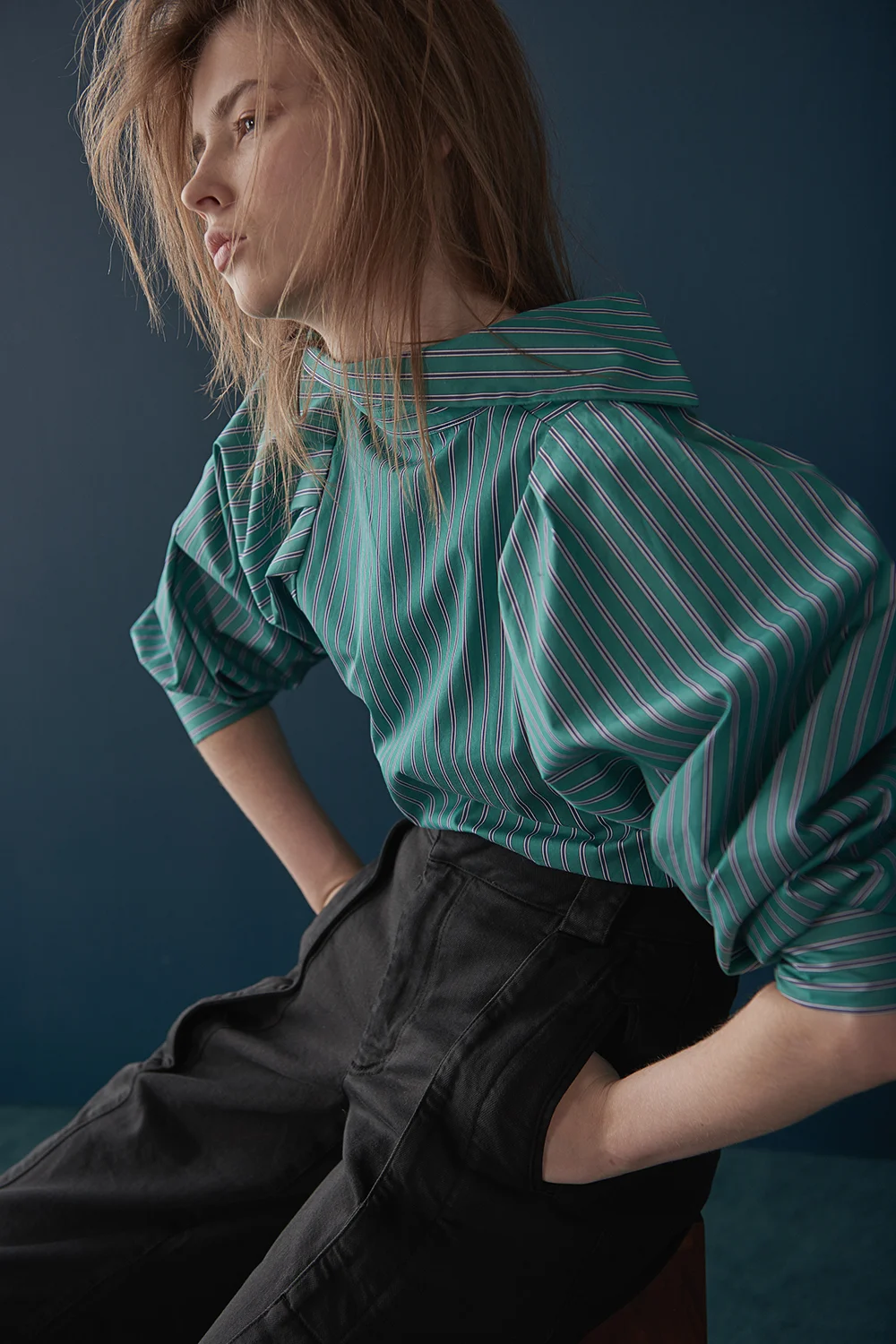 SARAH_SWANN_FW17_GREEN_COTTON_STRIPE_SHIRT_LookBook01.jpg