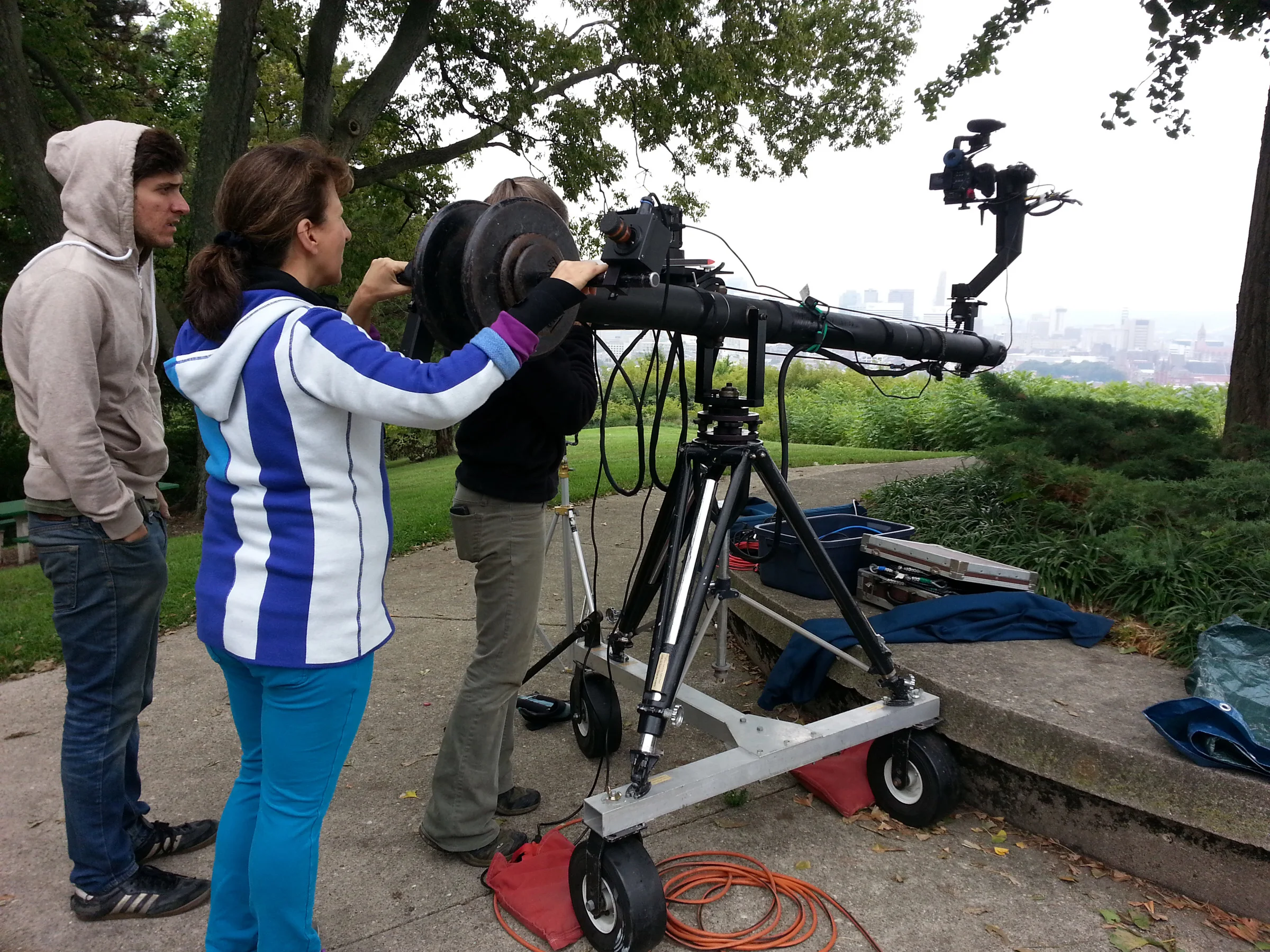 Andrea and crew Filming with Jib in Bellevue Park.jpg