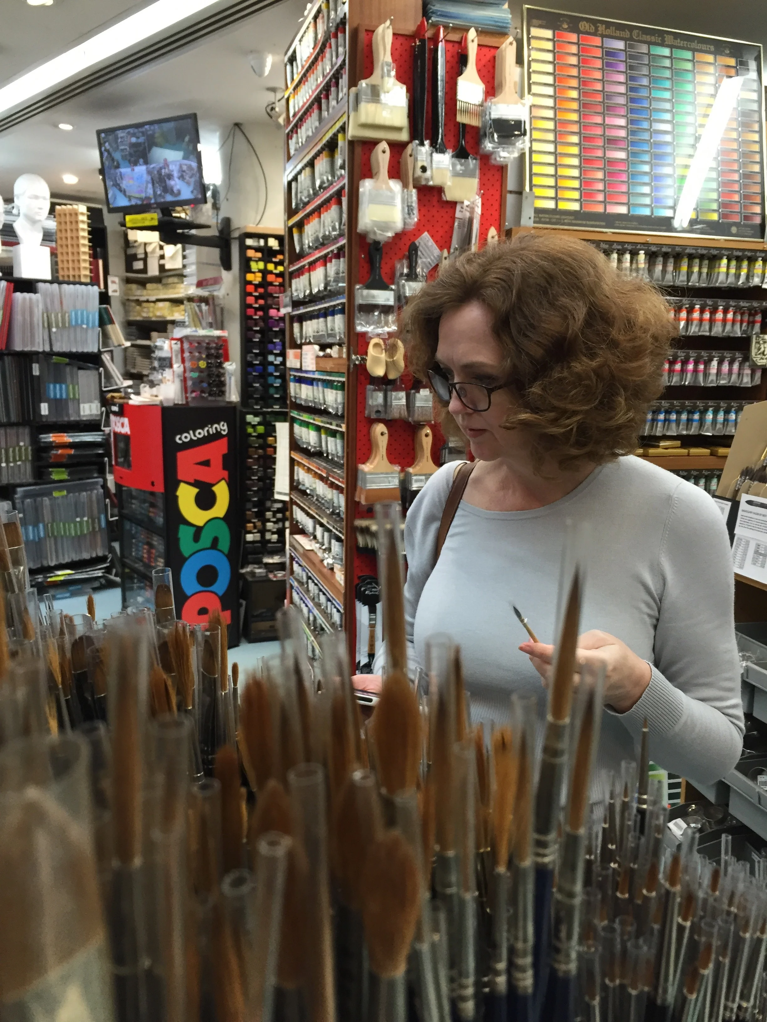 Do not disturb! Brushes in hand.