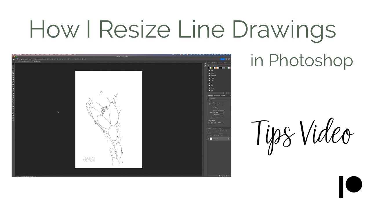 Resizing line drawings