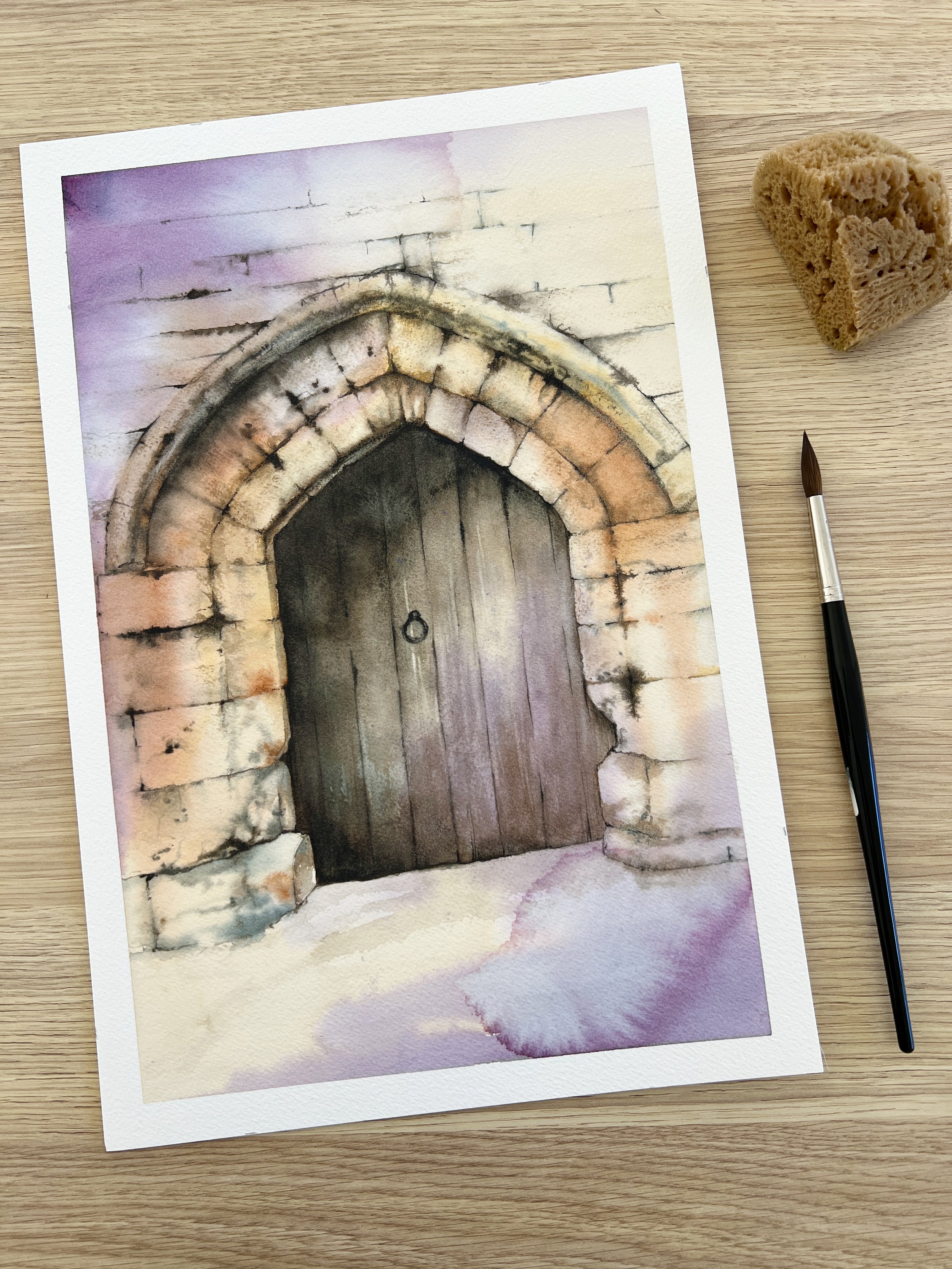 How do you create visual texture in a watercolour painting