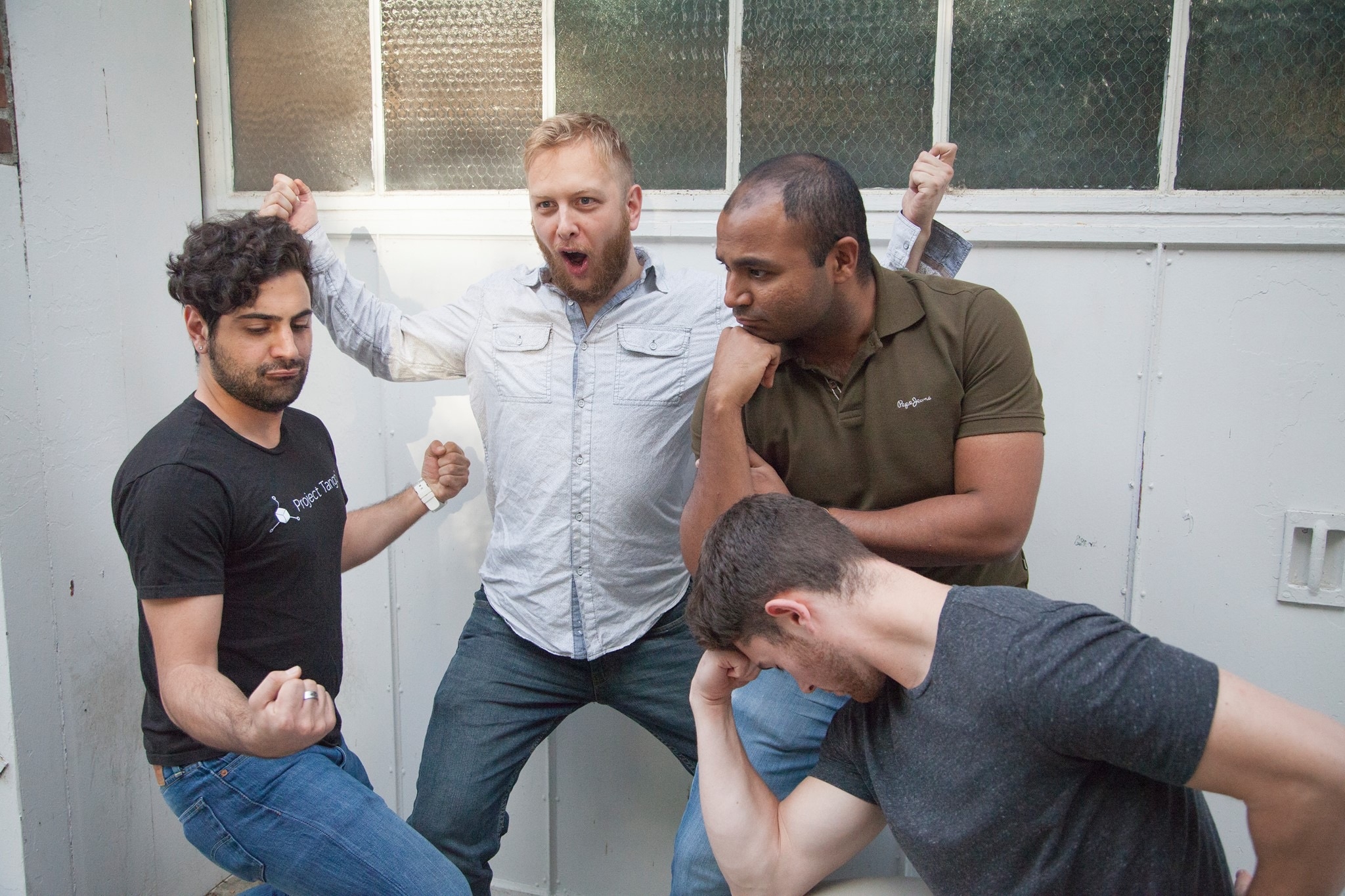The Redline Team(from left to right): Nima Zeighami, Jesse Comb, Tausif Ahmed, and Michael O'keefe. Not pictured: Eliot Hemingway and Bradley Hawkins.