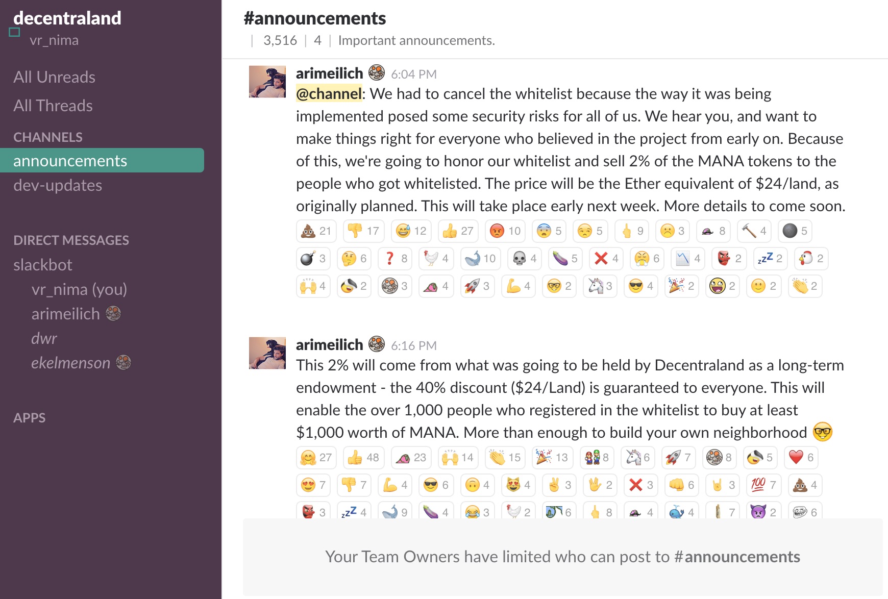 What the Slack channel looks like now