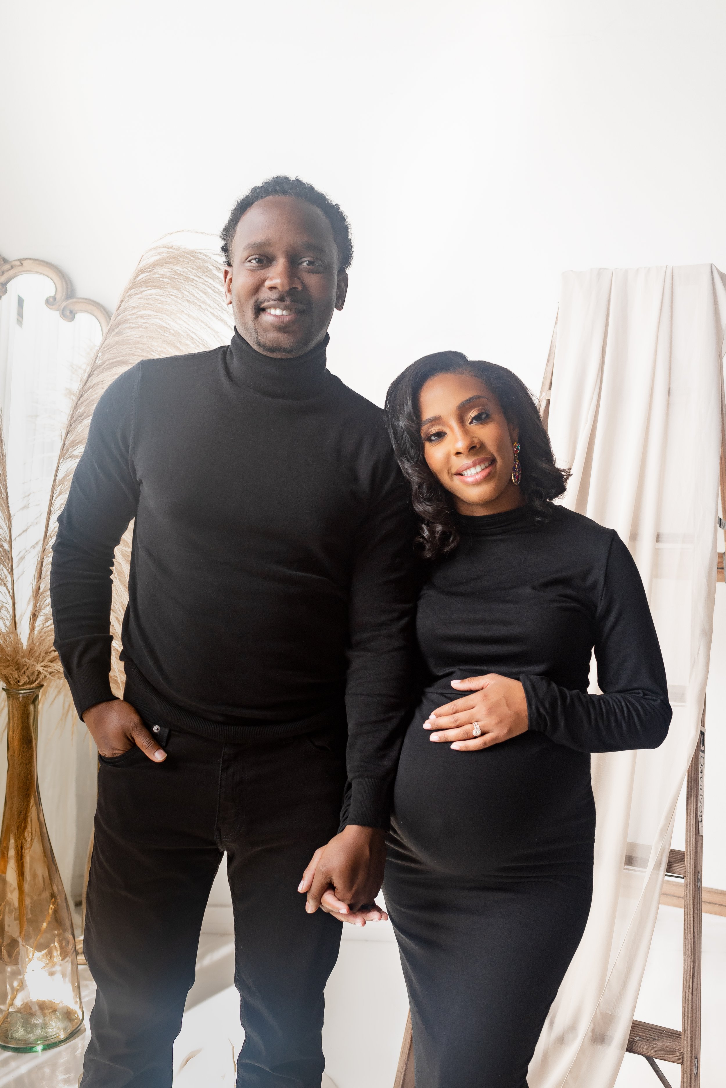 Black love couple maternity photo KK Horhn Photography