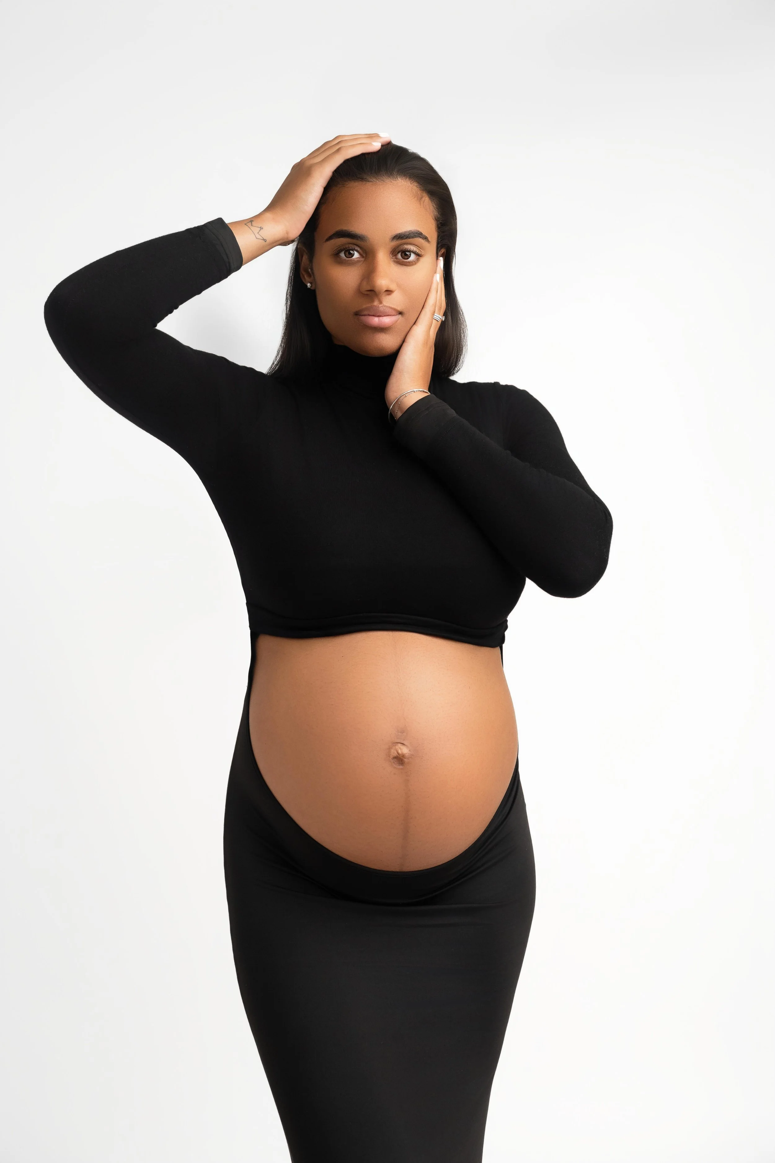 Black Cut Out Turtle Neck