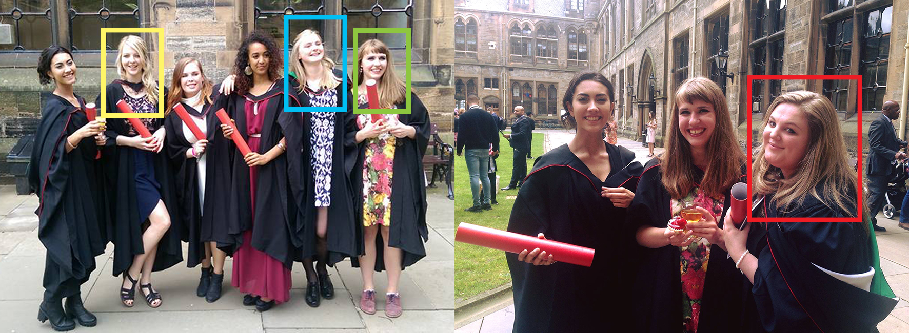 Jade Sturrock - Yellow, Catriona Thomson - Blue, Rowan Flint - Green, Hannah Lyth - Red.