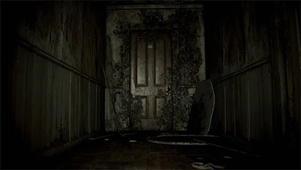 From this spot, one can see how ominous this door appears. The idea of “being anchored“ allows players to experience fear simply by opening a door.