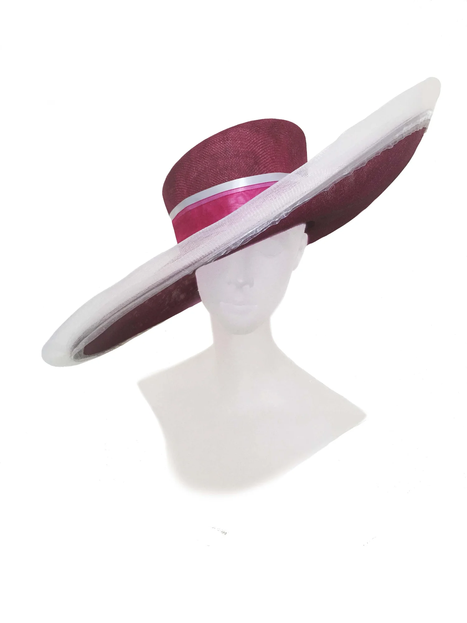 Clouds Burgundy Wide Brim Hat — Monique Lee Millinery