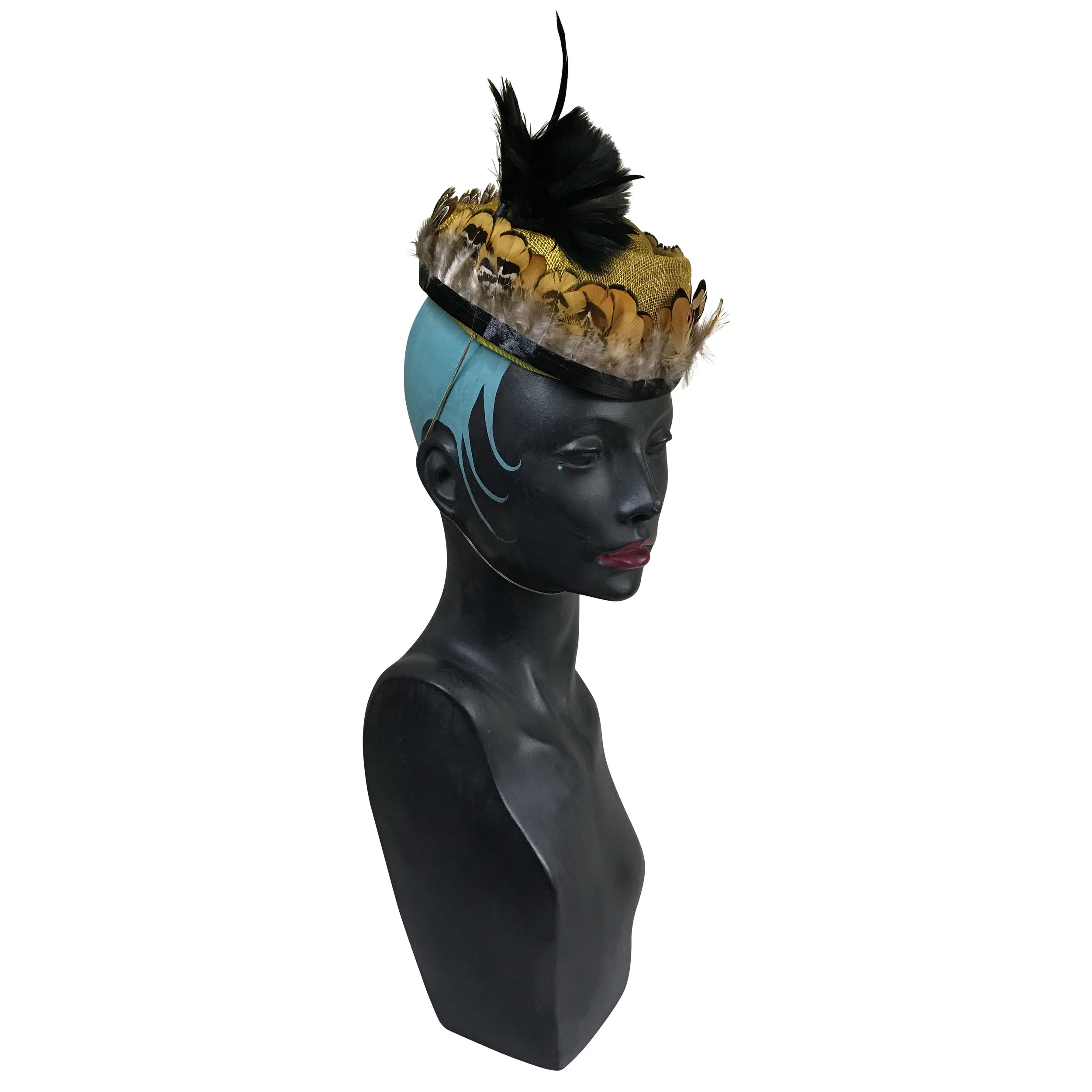 Two Dancers on a Stage Gold Fascinator