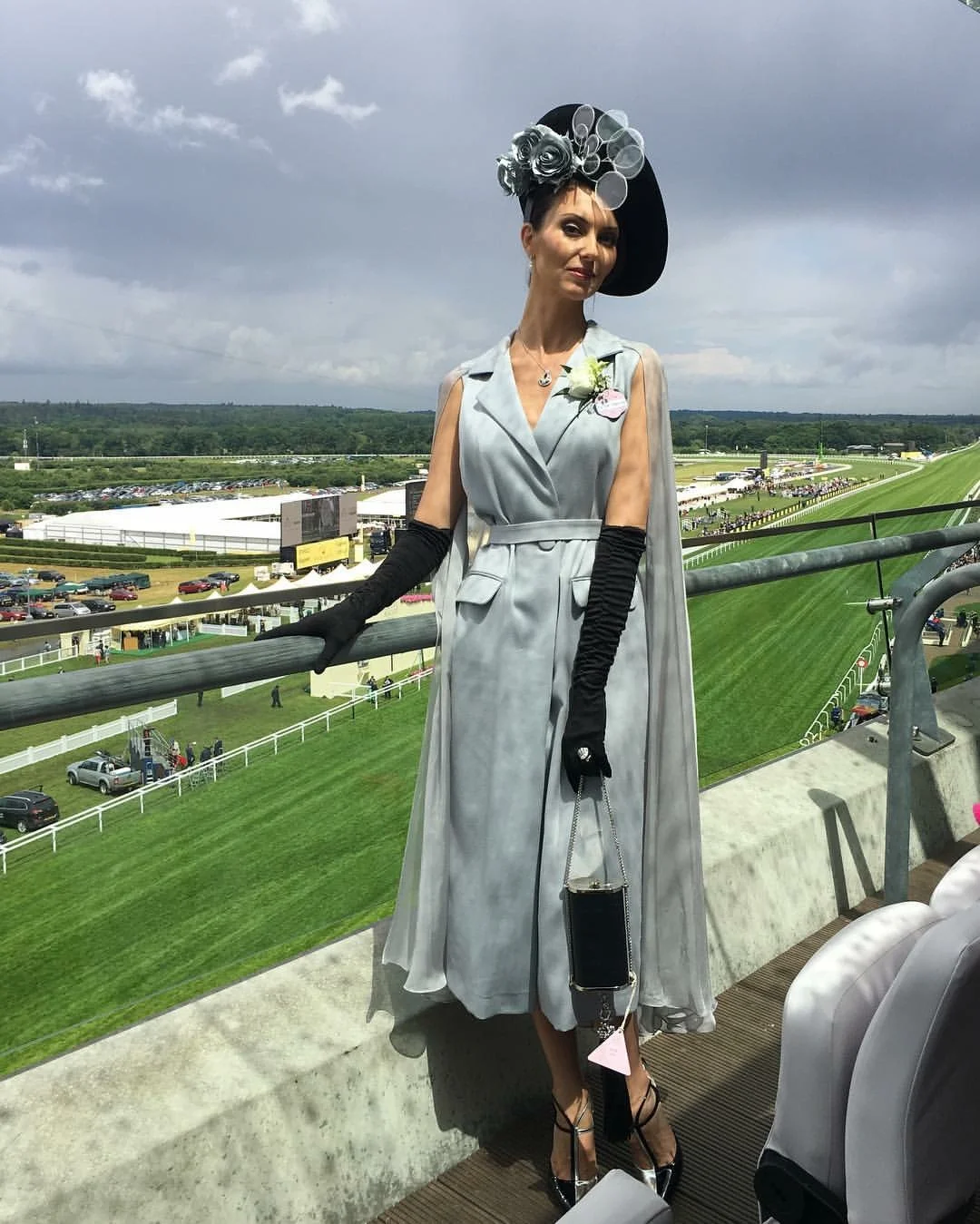 Olga Stepp, Make-Up Artist and Image Consultant wore Monique Lee Millinery hat "Andreas" at Royal Ascot 2017