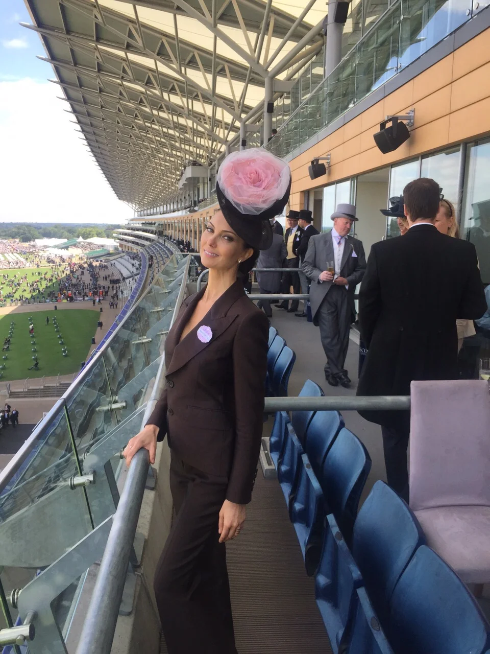 Olga Stepp, Make-Up Artist and Image Consultant wore Monique Lee Millinery hat "Paeonia Dinner Plate" at Royal Ascot 2017