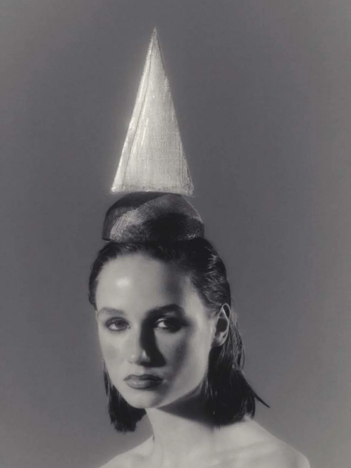 Monique Lee Millinery “Le Corbusier Cube” headpiece featured in French Fries magazine styled by Harriet Nicholson